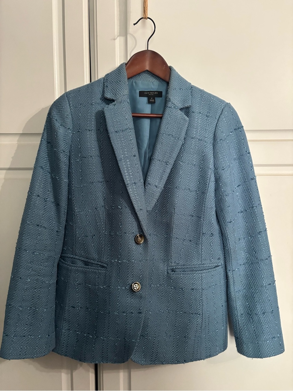 Ann Taylor Powder Blue Tweed Blazer